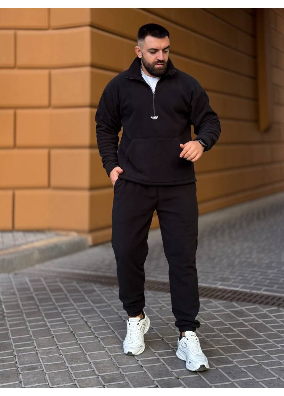 Мужской флисовый костюм черного цвета 35065 Fashion (363022079)