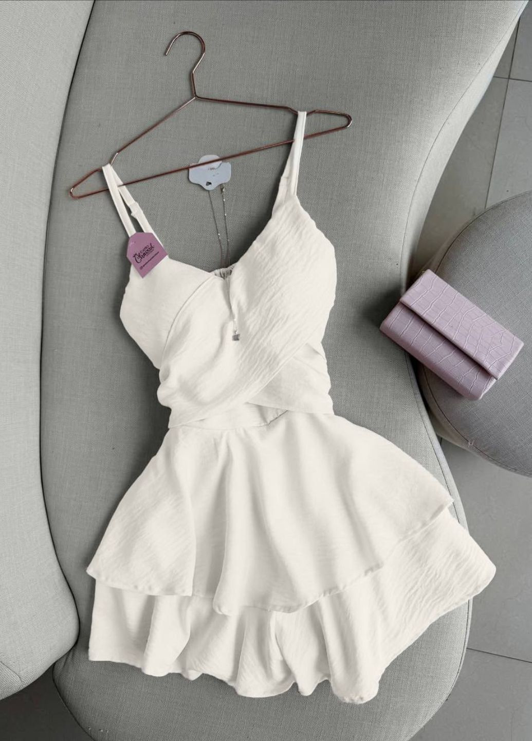 Комбинезон-платье с шортами и на тонких бретелях Tik-Tak комбинезон-шорты однотонный молочный повседневный лен