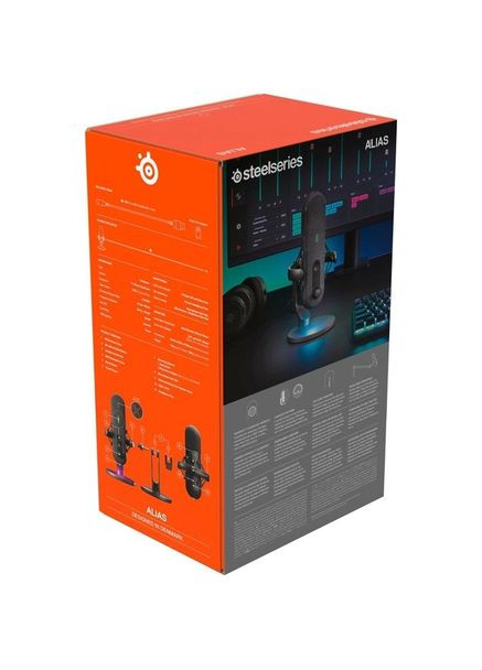 Ігровий стрім мікрофон Alias RGB USB 1" Capsule SteelSeries (314932622)