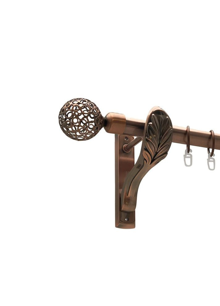 Карниз Савона металевий однорядний ретро гладка труба Мідь 25 мм 240 см (00-00016314) ORVIT (300283980)