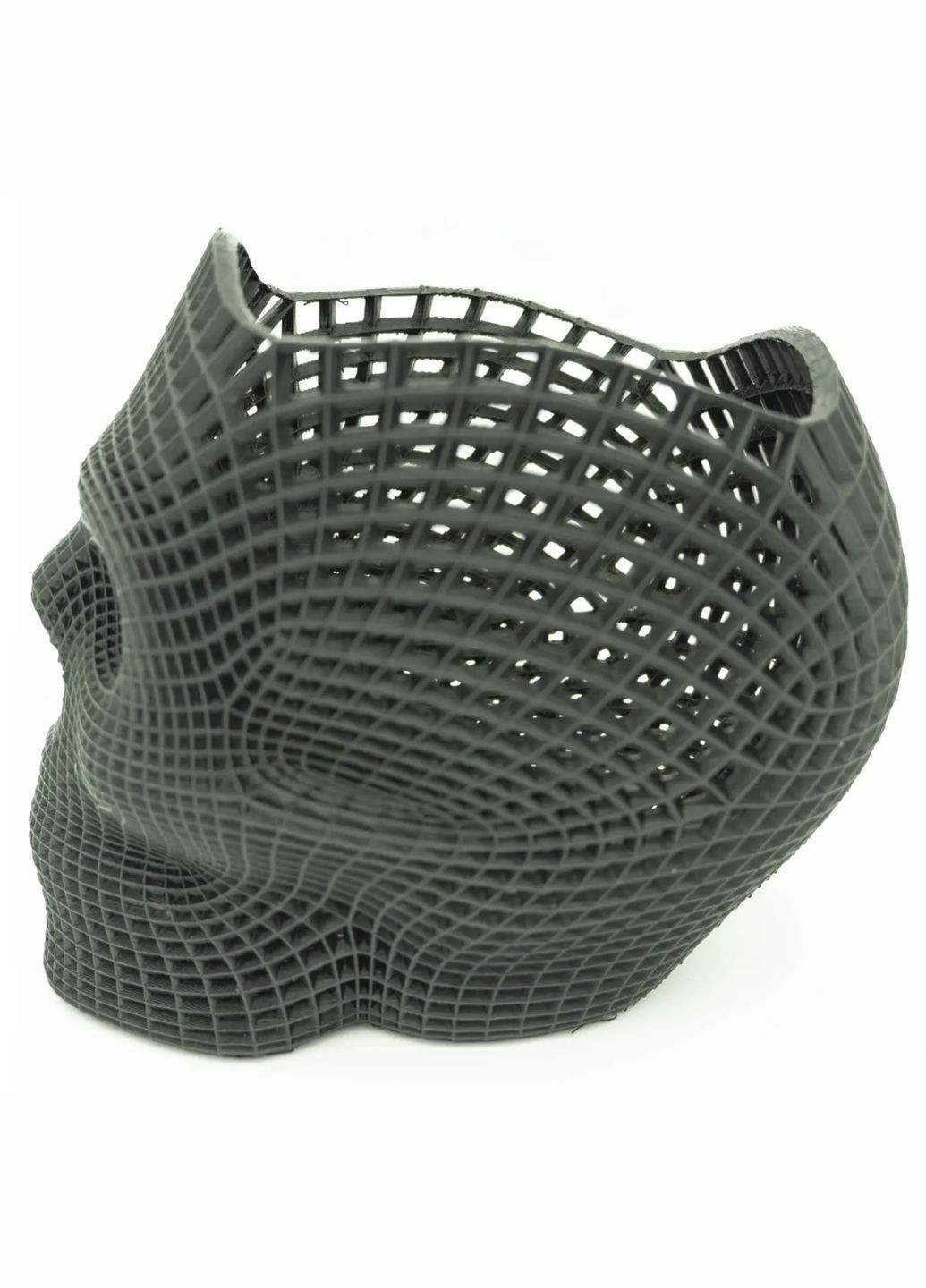 Підставка для канцелярського приладдя "Череп 3D" Органайзер для канцтоварів ручок та олівців Сіра UA3D (303629345)