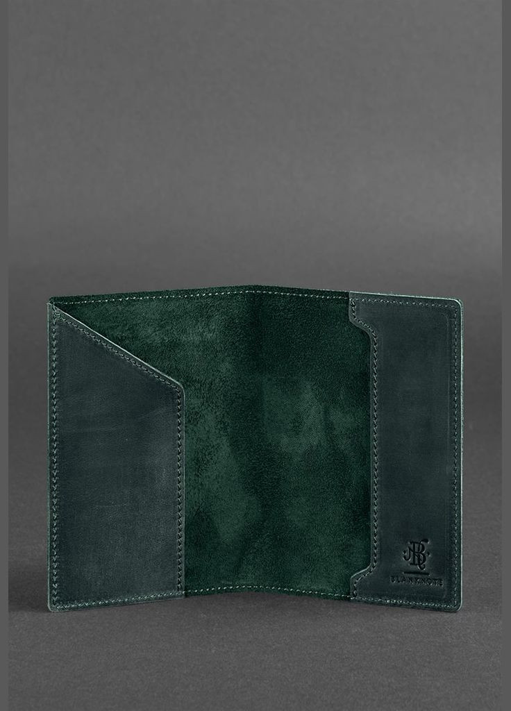 Кожаная обложка для паспорта с американским гербом зеленая (A-026588) BlankNote (329743058)