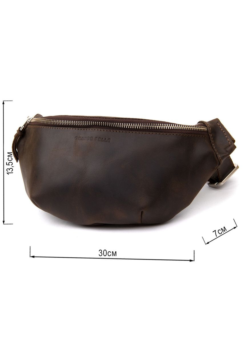 Бананка в матовой коже 11154 Коричневый. Grande Pelle (368862682)