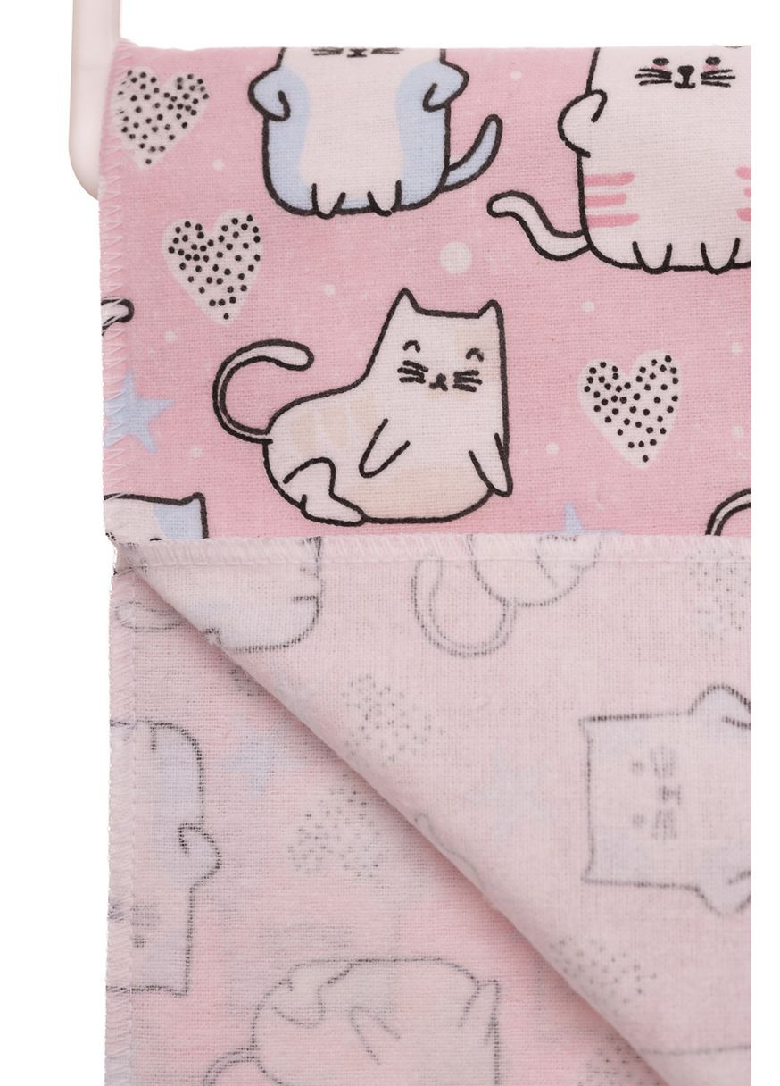 Пеленка байка для девочки с кошечками 106*90 см розовая (50935) BABYKROHA (297198362)