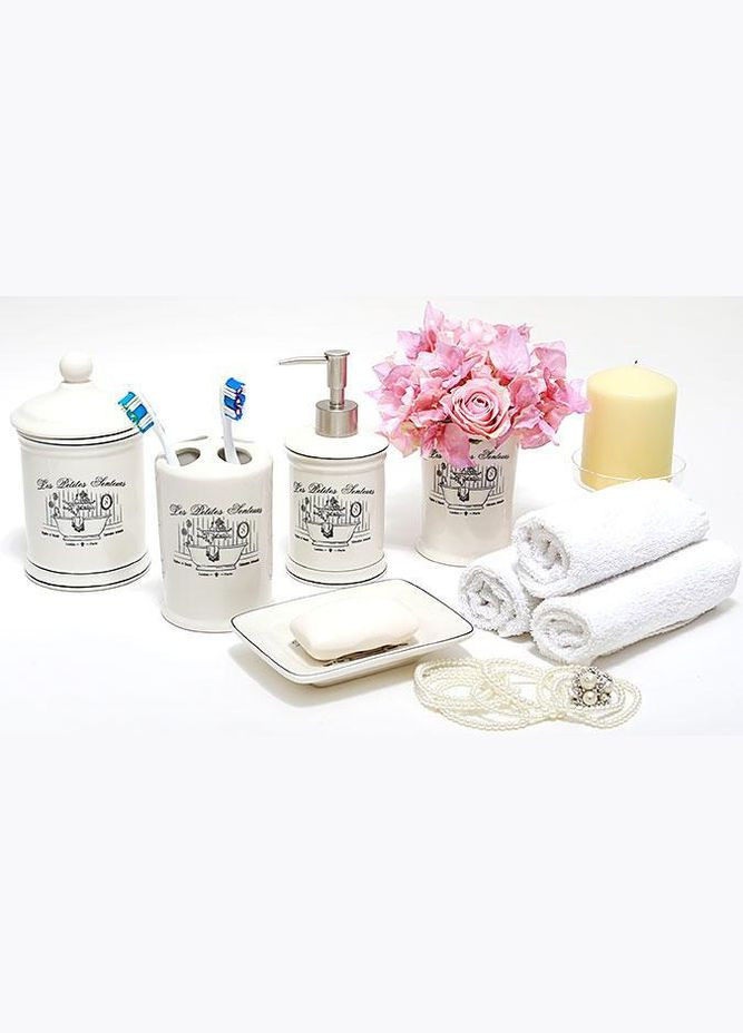 Подставка LE BAIN Silver Ø8.7х13.4см для зубных щеток, фарфор Bona (297366454)