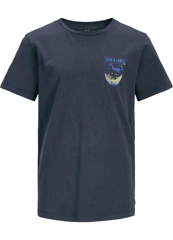 Сіро-синя демісезонна футболка для хлопця 12180265-2 сіро-синя з водолазом (140 см) Jack & Jones