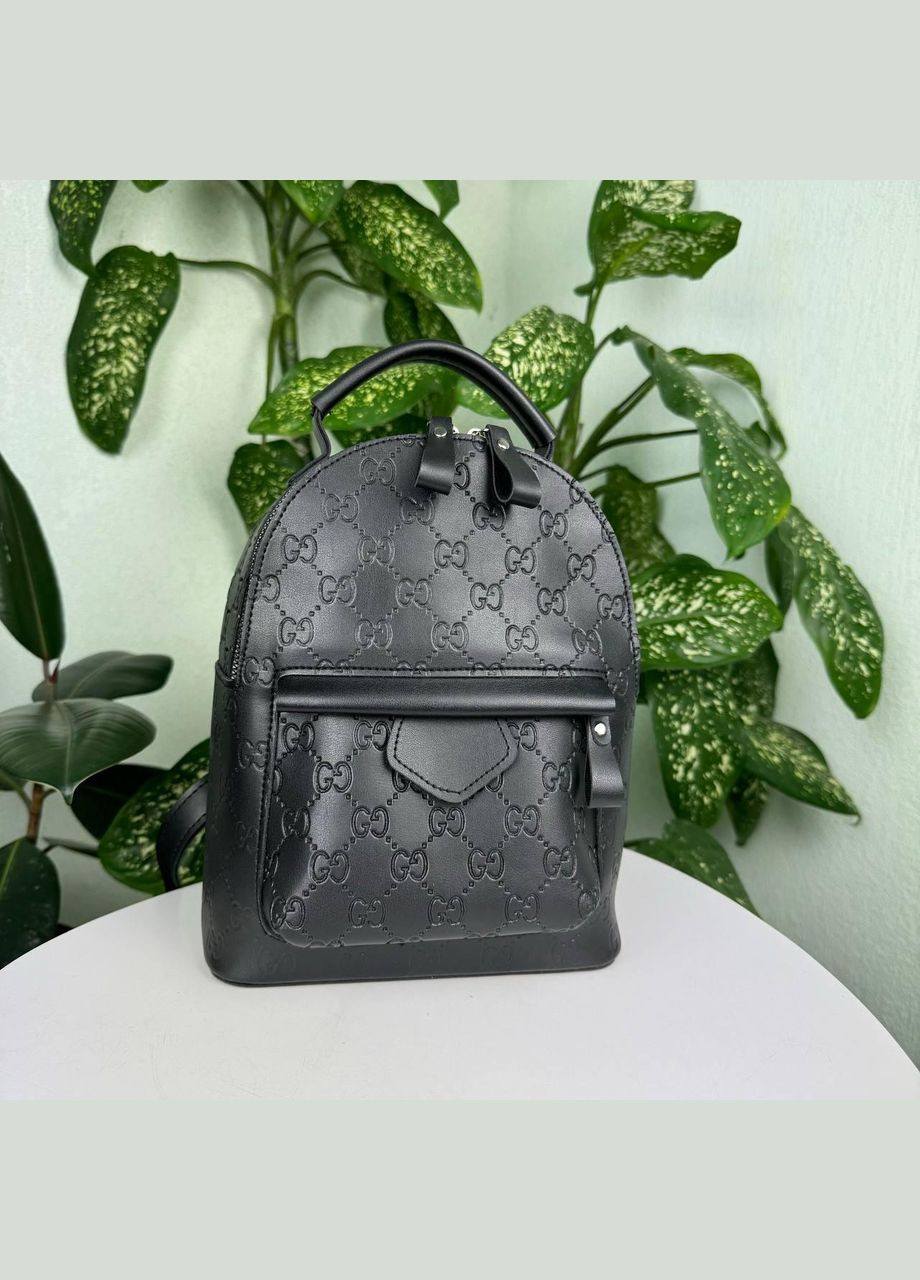 Жіночий мінішпакетка-стиль-стискач із тисненням чорний, маленький прогулянковий рюкзачок No Brand (334730152)