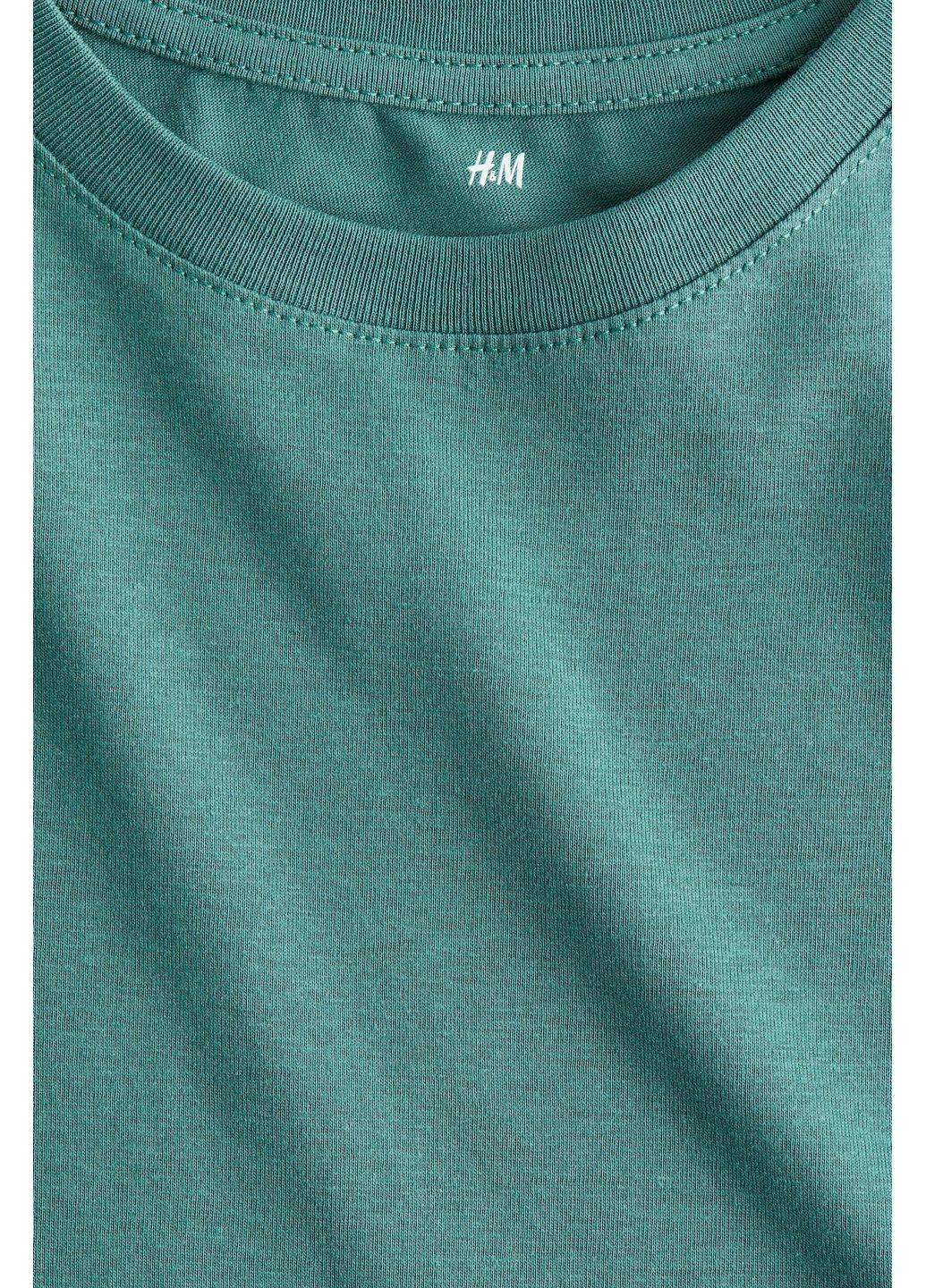 Изумрудная летняя футболка H&M