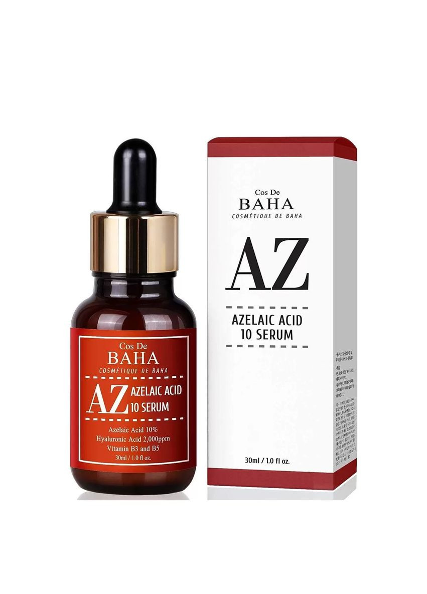 Сироватка для обличчя з азелаїновою кислотою 10% Azelaic Acid 10% Serum, 30ml Cos De Baha (292732252)