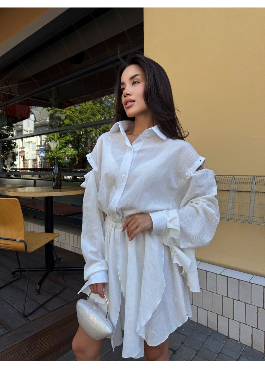 Женский комбинезон Asi.Store.ua комбинезон-шорты белый коктейльный, повседневный, вечерний, пляжный, кэжуал