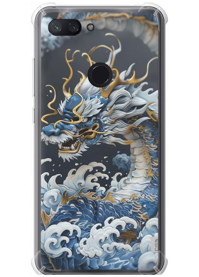 Силикон с усиленными углами чехол 'Водяной дракон' для Endorphone xiaomi mi 8 lite (291422024)