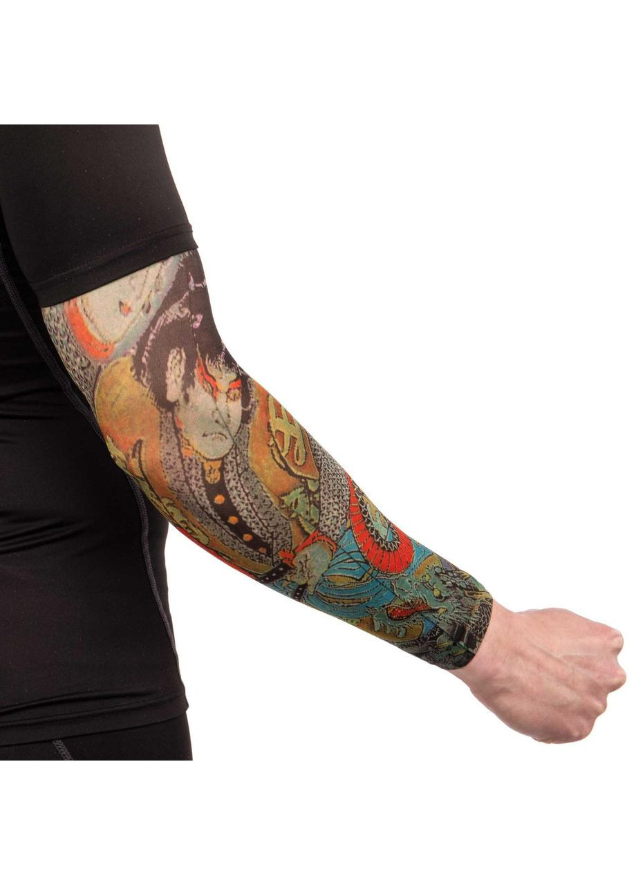 Нарукавники компресійні тату рукава для захисту від сонця 2шт MS-9289 (поліамід, спандекс, чорний) SP-Sport (361434821)