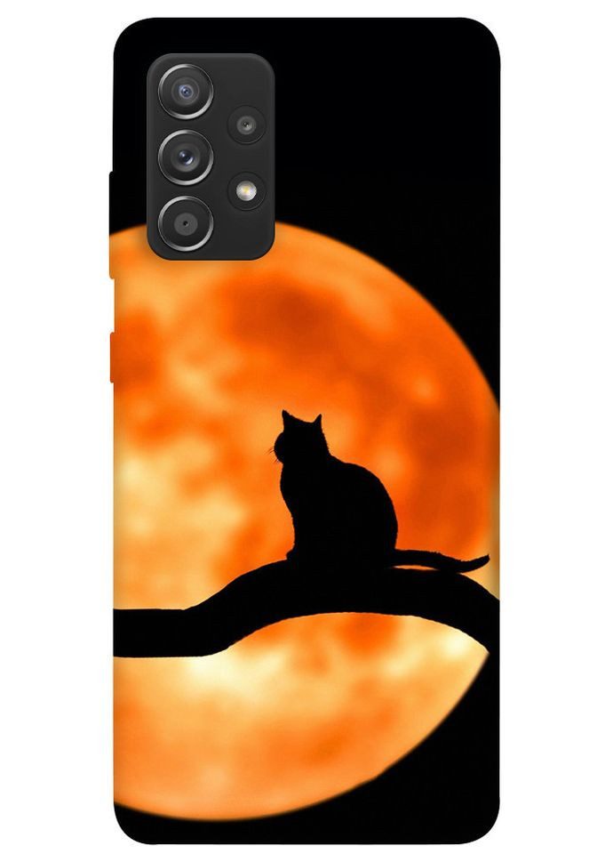 Чохол з принтом для Samsung Galaxy A72 4G, Samsung Galaxy A72 5G / для самсунг галаксі А72 Кіт на тлі місяця No Brand (339874038)