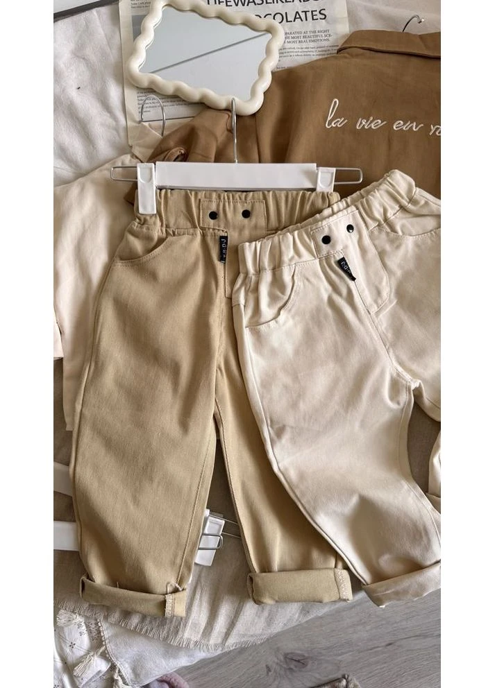 Штани для хлопчика колір бежевий 11070 No Brand (385591546)
