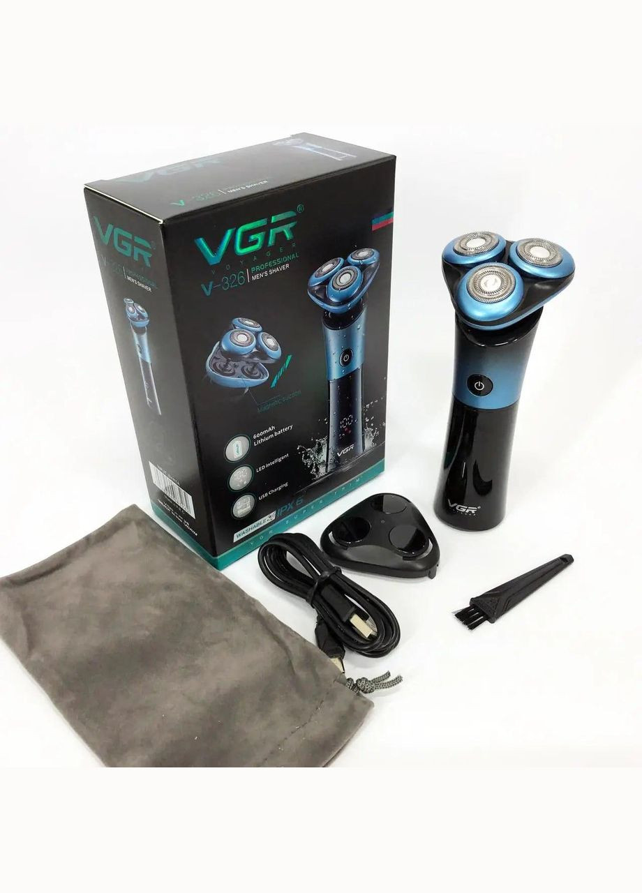 Мужская електробритва V-326 аккумуляторная бритва для мужчин Бирюзовый 5 Вт VGR (302890725)