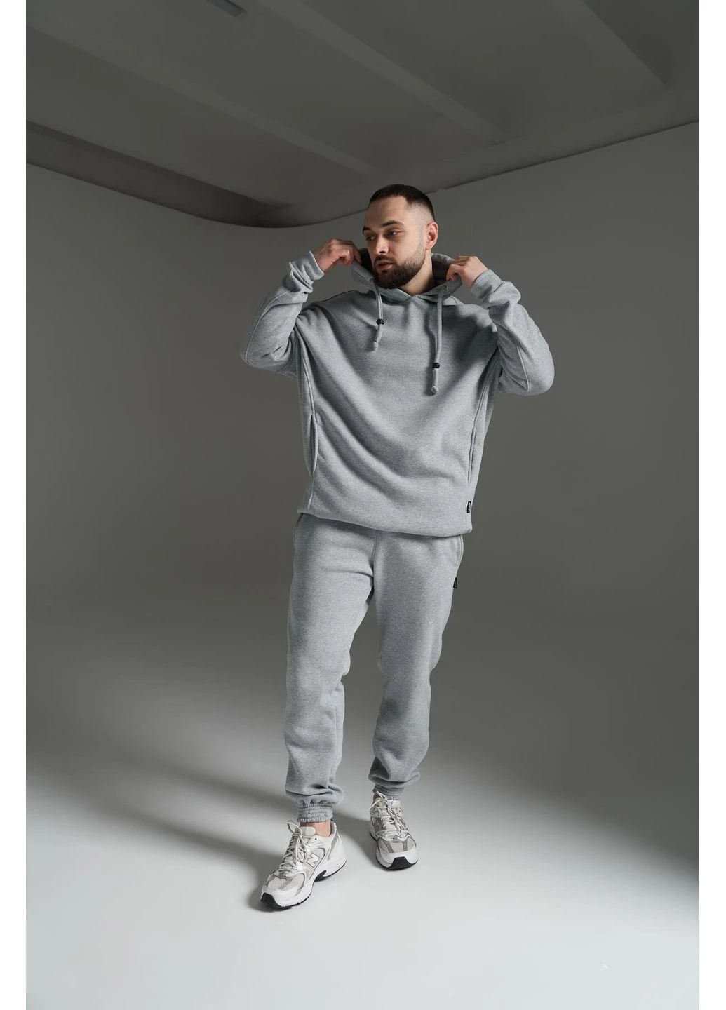 Костюм теплий чоловічий oversize сірий # - (395673987)
