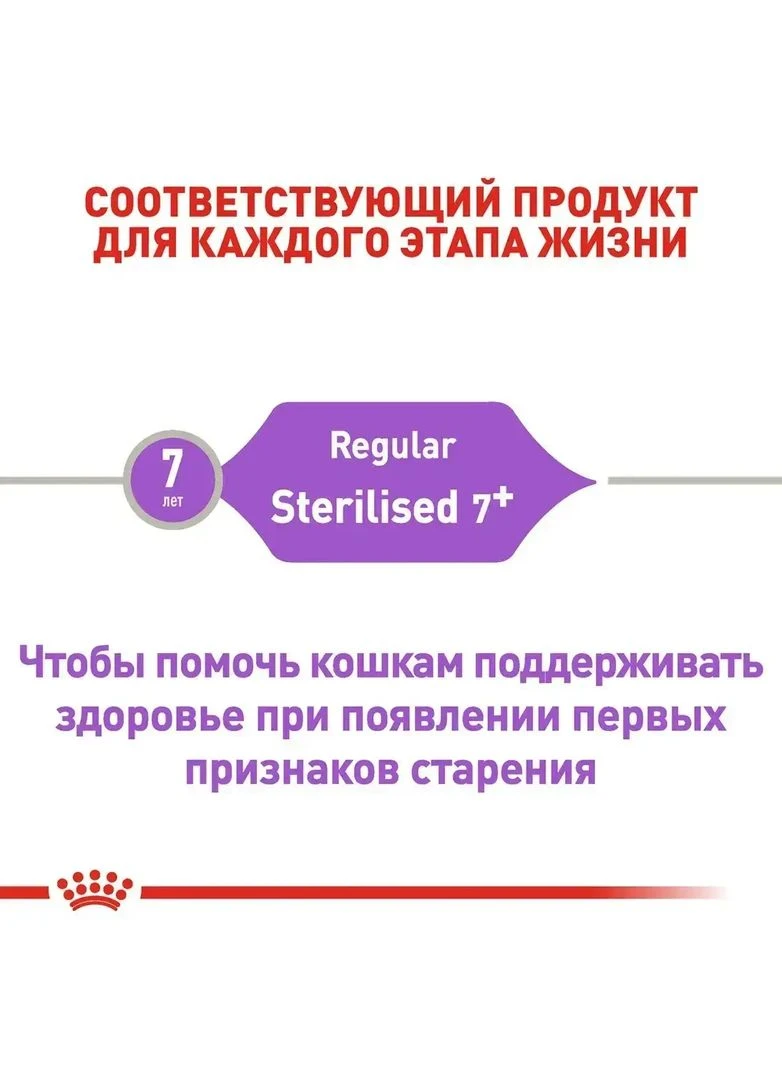 Sterilised 7+ (Роял Канин Стерелайдз 7+) сухой корм для стерилизованных кошек 7 - 12 лет 10 кг. Royal Canin (297511810)