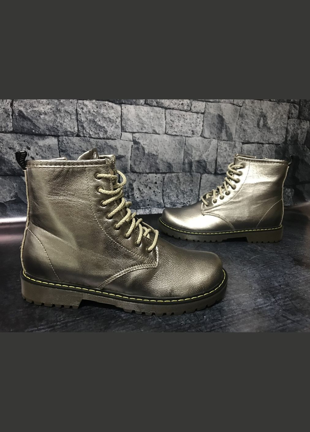 Серебряные повседневные осенние стильные натуральные ботинки, tm, серебро, украина Bistfor