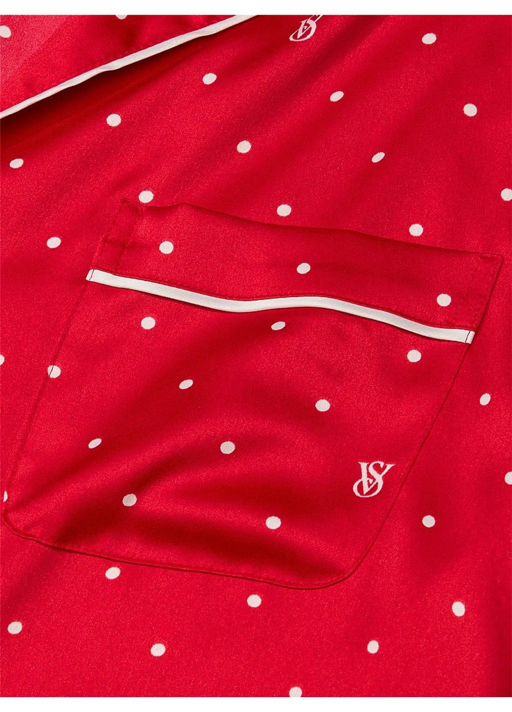 Красная пижама glazed satin long pajama set new Victoria's Secret