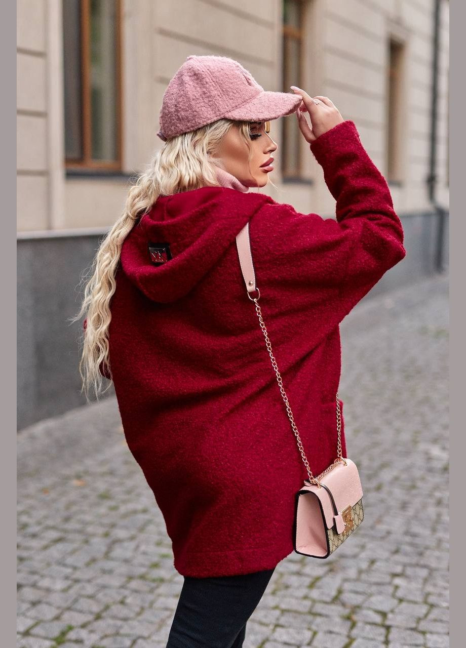 Бордовая женская теплая куртка бордового цвета р.62/64 380591 New Trend