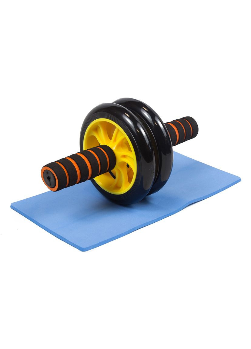 Ролик для пресу подвійний EasyFit з килимком Жовтий (A-031575) Profi (339103067)