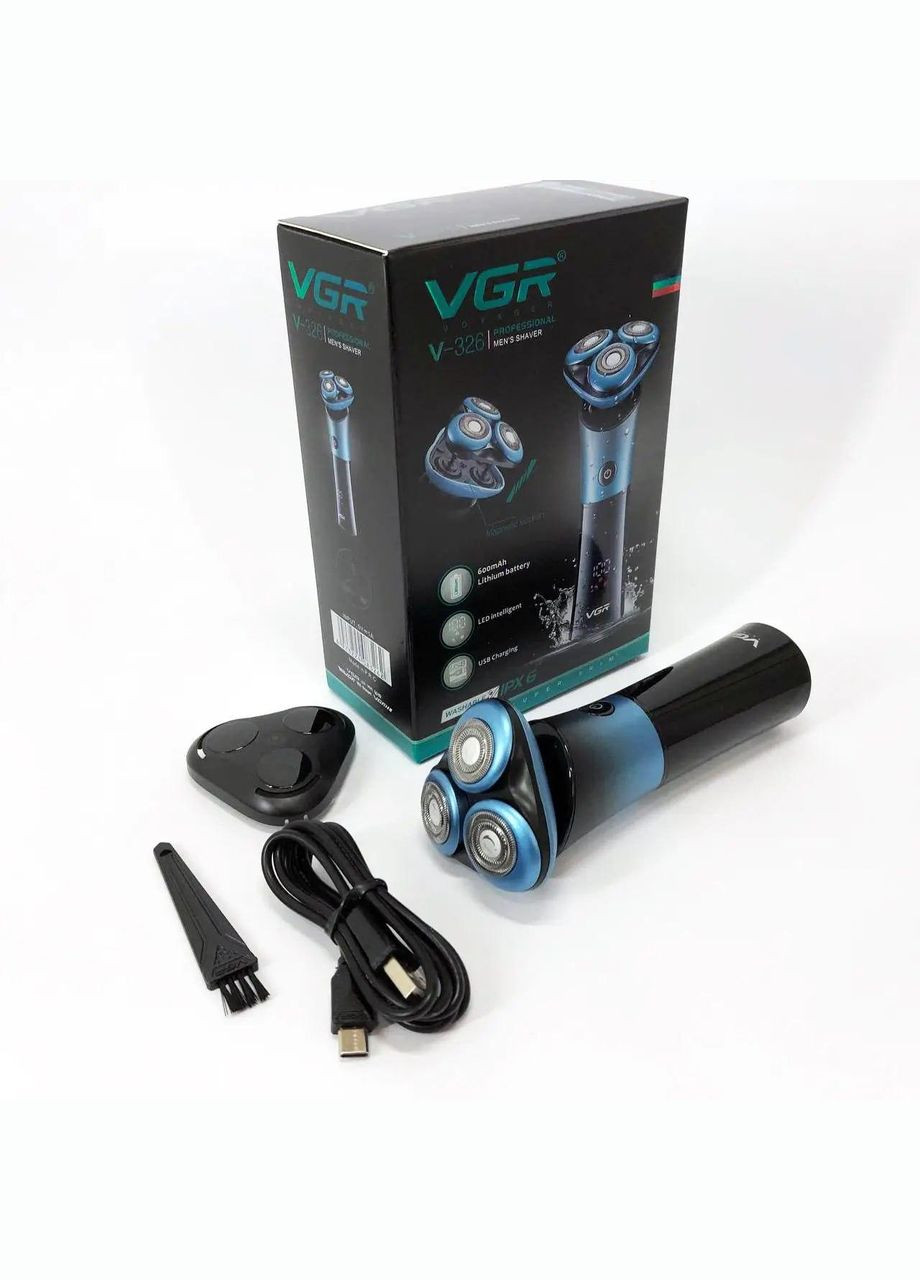 Мужская електробритва V-326 аккумуляторная бритва для мужчин Бирюзовый 5 Вт VGR (302890725)