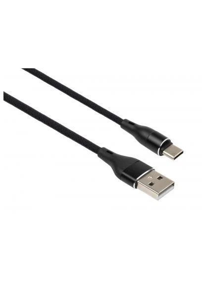 Дата кабель USB 2.0 AM to USB-C 1.0m cylindric nylon back (VCPDCTCCANB1BK) Vinga (396686087)