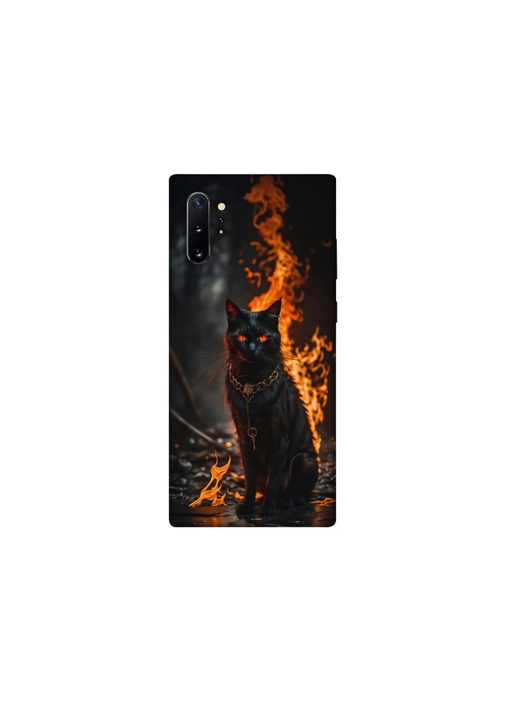 Чохол на Samsung Galaxy Note 10 Plus Вогняний кіт Frontalka (353357927)