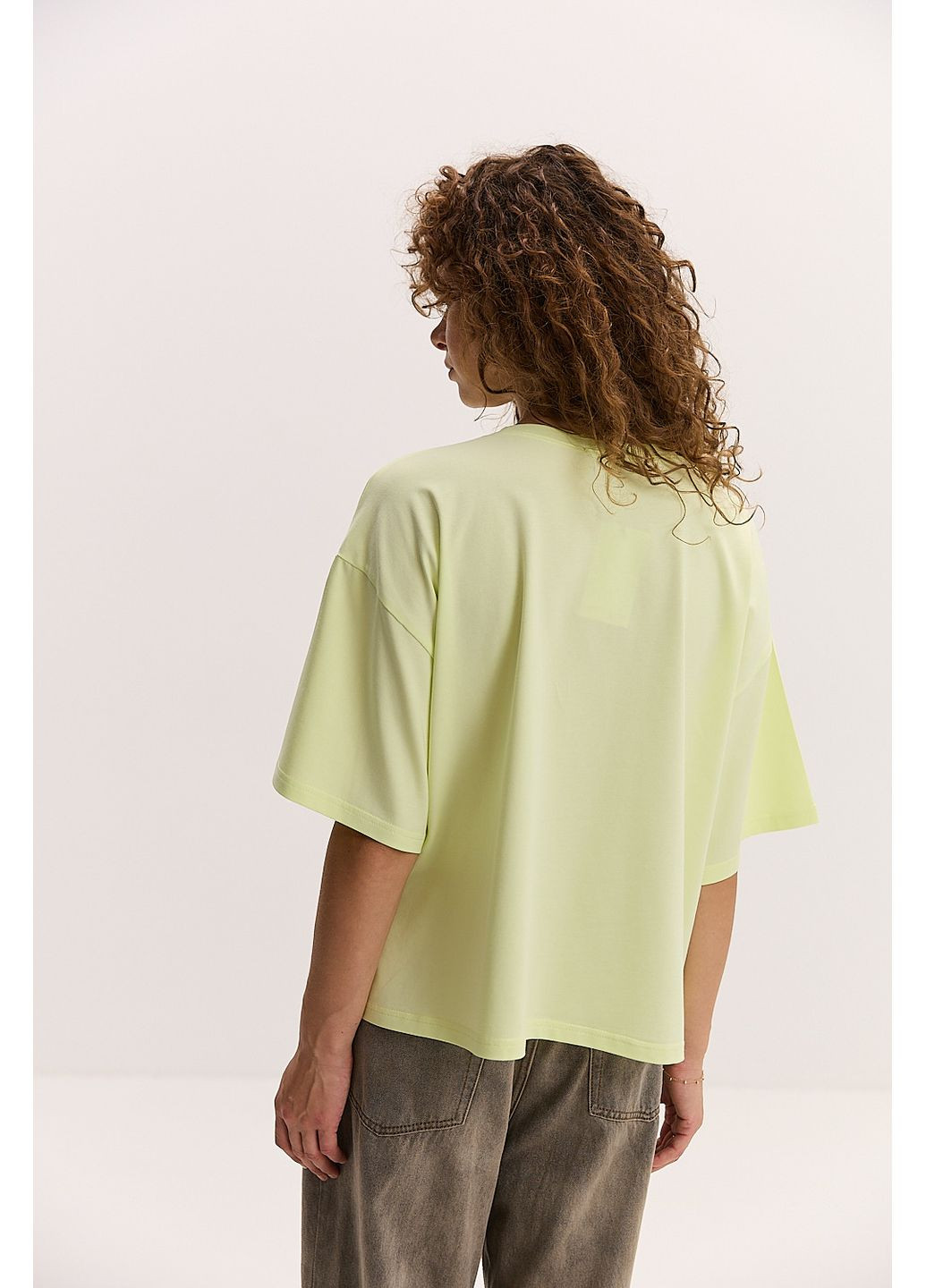 Жіноча футболка оверсайз рожева з принтом Don`t taste my love Arjen - (353306027)