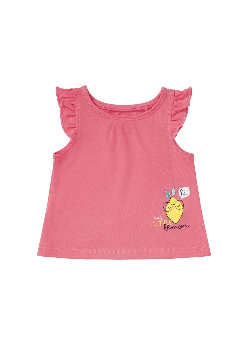 Розовая демисезонная футболка с рюшами для девочки 370936 Lupilu