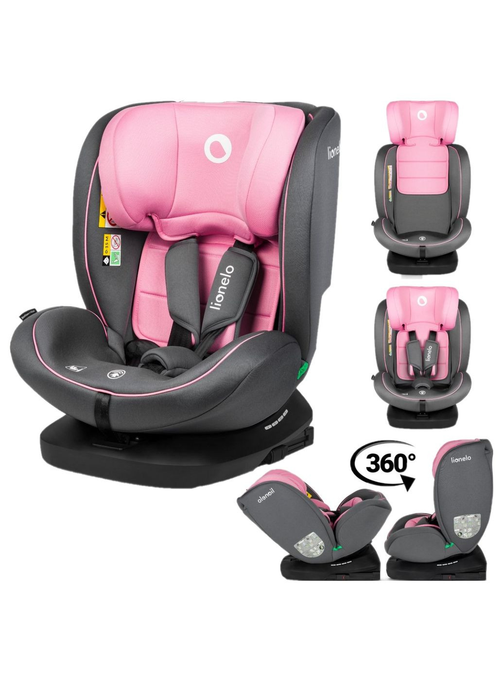 Автокрісло Bastiaan i-Size Pink Baby, рожеве Lionelo LO-BASTIAAN I-SIZE PINK BABY (328400726)