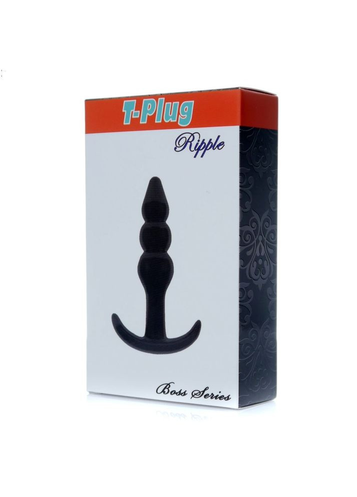 Чорний анальний плаг "T-Plug Ripple" Boss Series (307073289)
