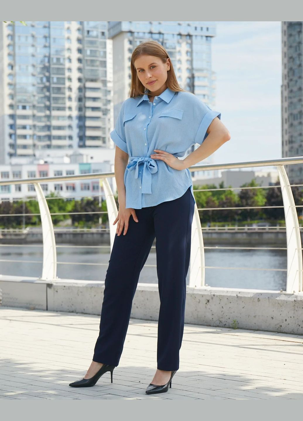 Жіночі брюки прямого крою з поясом (ll206120063) LadyLike (333341352)