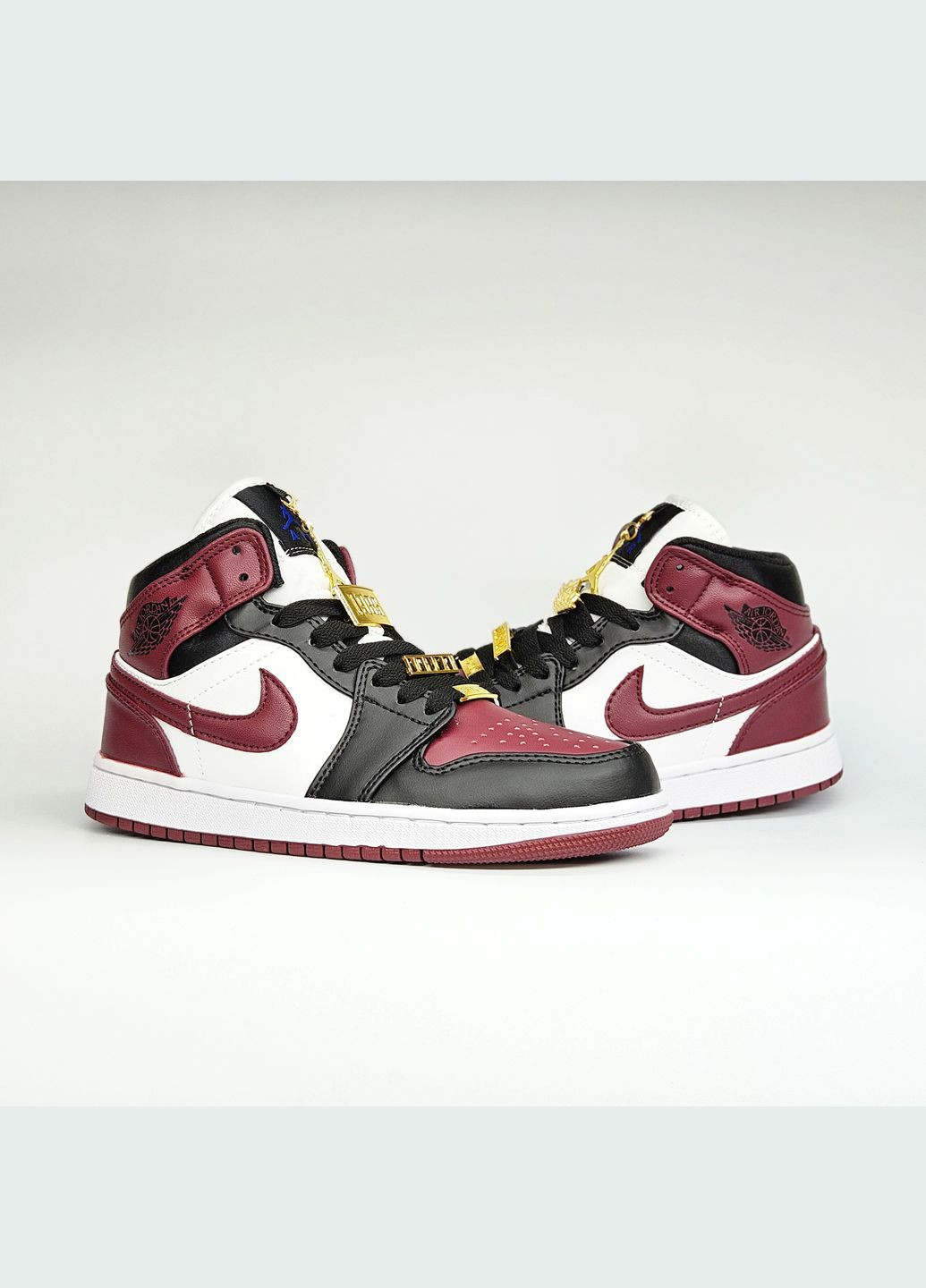Бордовые всесезонные кроссовки мужские и женские nike air jordan retro 1 burgundy | найк аир джордан ретро 1 бордовые No Brand