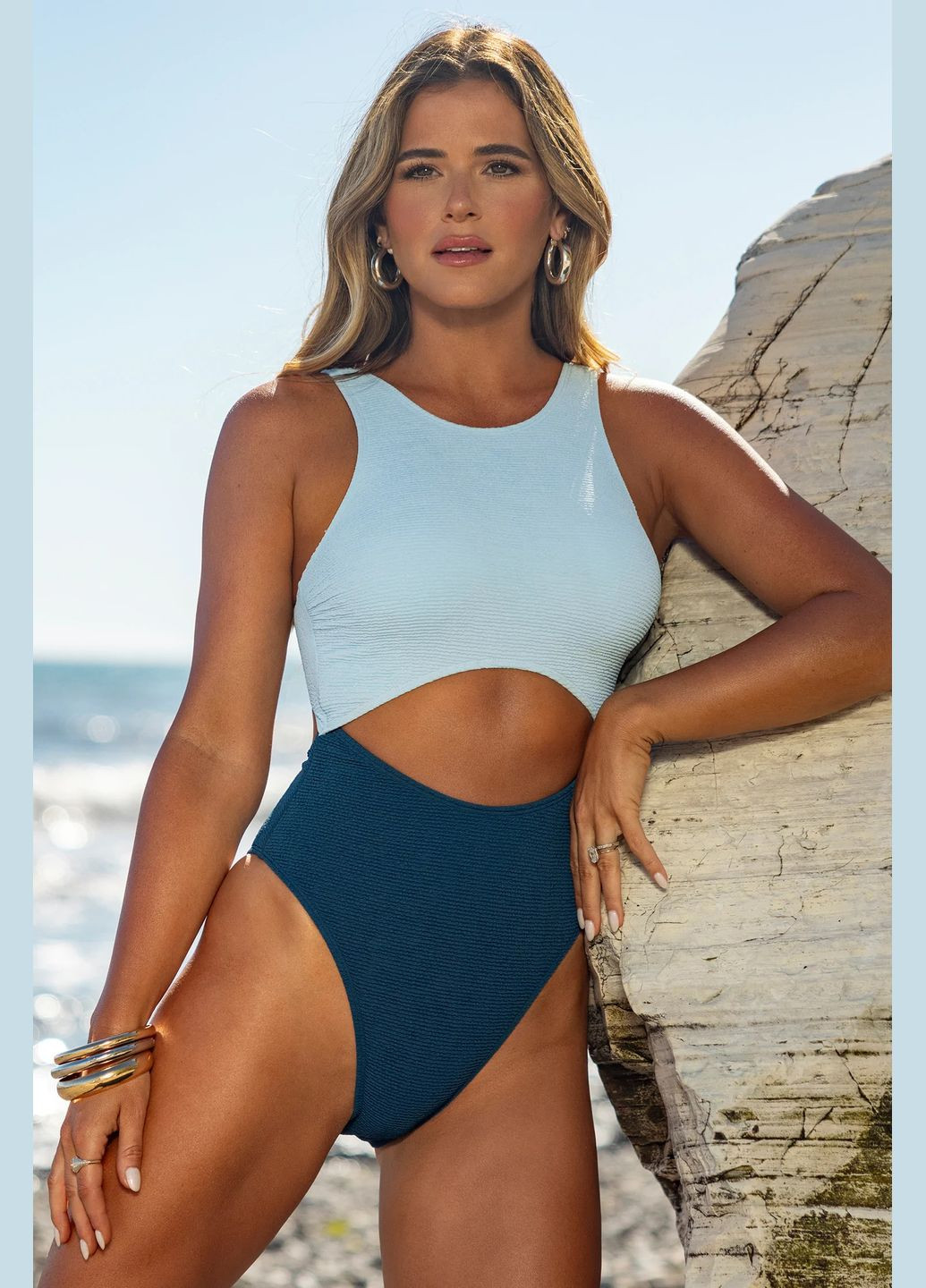 Синий летний купальник CUPSHE