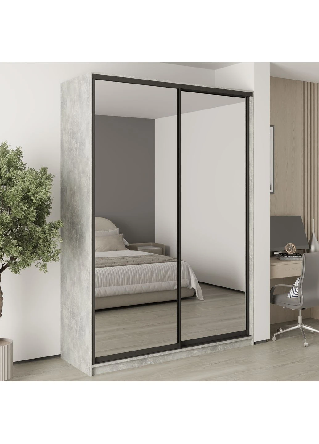Шафа-купе дводверна Комбо BG 2 Дзеркала 170x45x240 см (MBS-10750) MebelStar (390438637)
