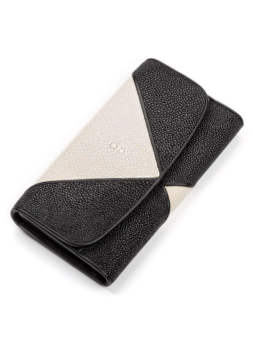 Гаманець жіночий 18103 з натуральної шкіри морського ската Чорний Stingray Leather (362417524)