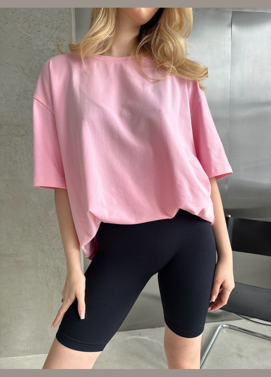 Рожева літня футболка жіноча оверсайз LeVi