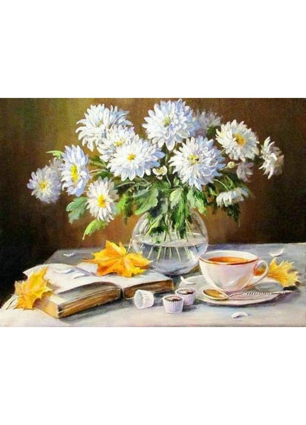 Набір алмазної вишивки "Букет хризантем у вазі" повна викладка мозаїка 5d набори 30х40 см No Brand (332207618)