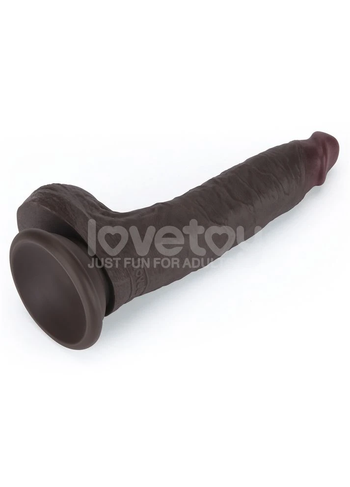Фаллоимитатор на присоске Sliding Skin Pro II Dual Layer Silicone Dong Black 7.0 Lovetoy (381047716)