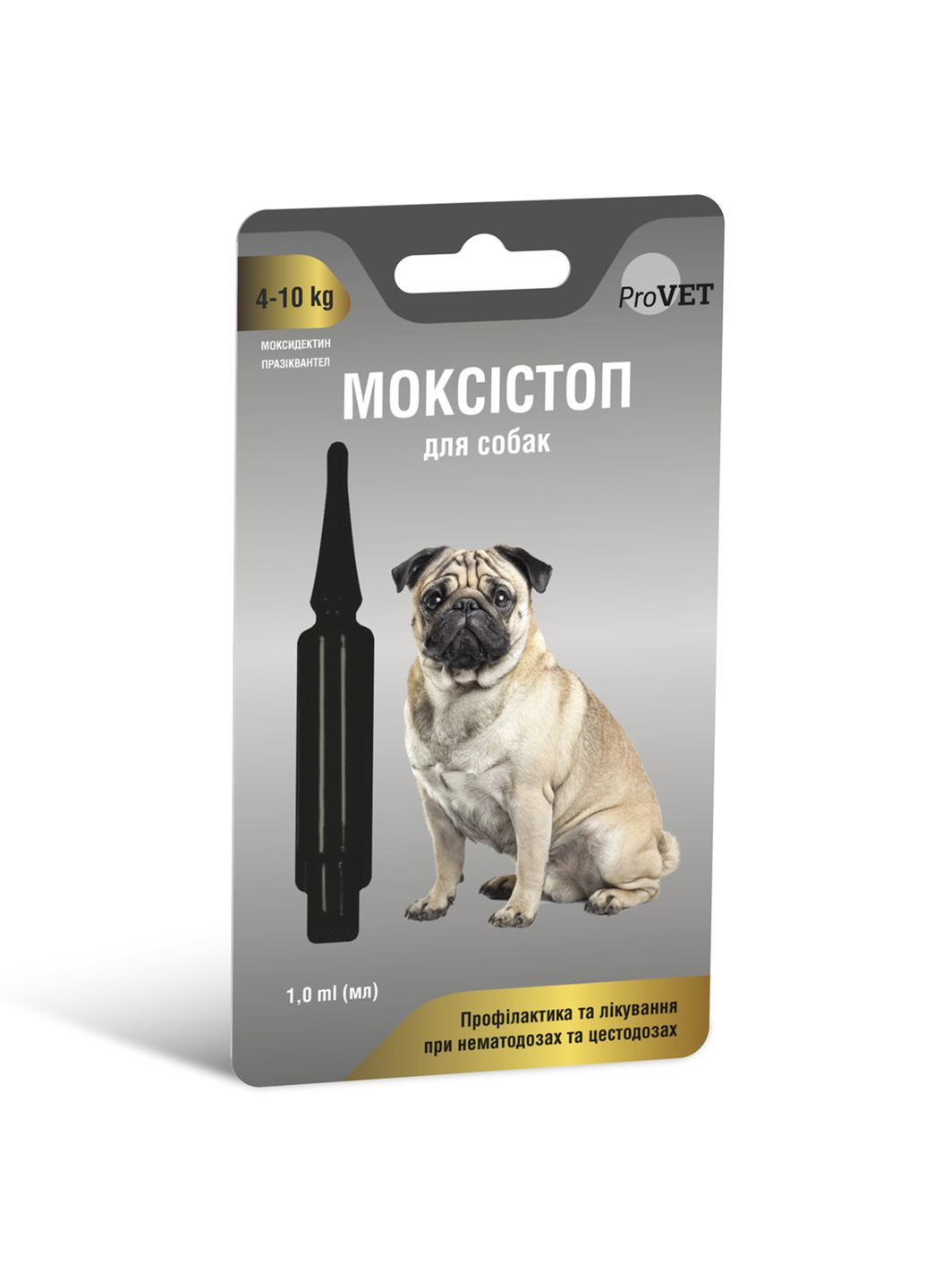 Краплі Моксістоп для собак масою тіла від 4 до 10 кг, 1 піпетка 1,0 мл (4823082419180) ProVET (279564381)