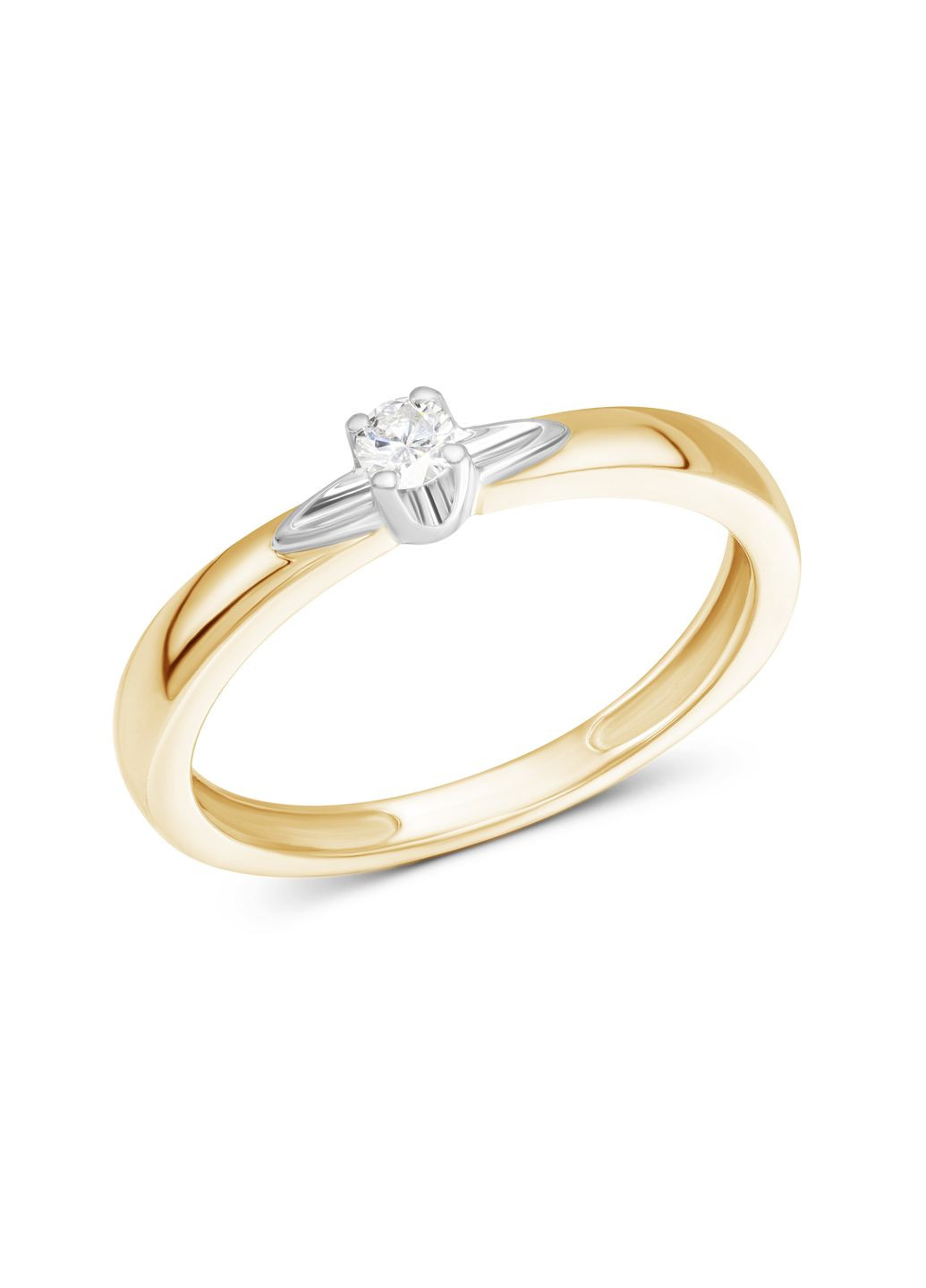 Кольцо с бриллиантом в сочетании белого и розового золота 1-209 516 Zarina (333833977)