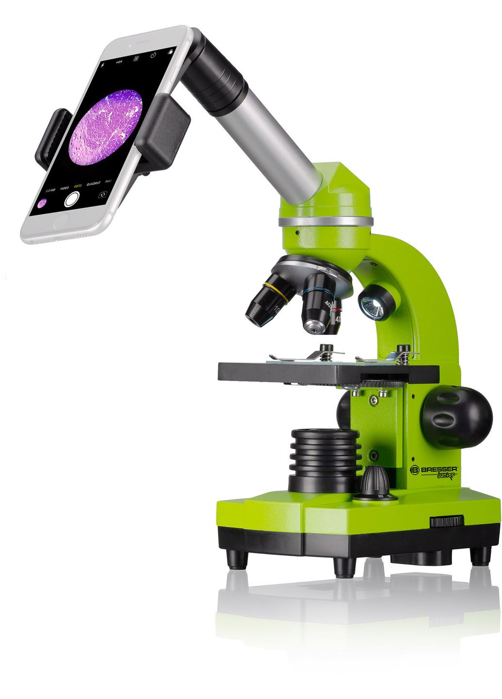 Мікроскоп Junior Biolux SEL 40x-1600x Green з адаптером для смартфона (8855600B4K000) Bresser (346533596)
