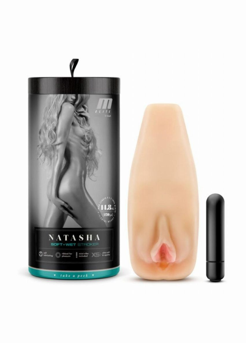 Мастурбатор с вибропулей M For Men Natascha реалистичный, 6.4 см х 17.8 см Blush (303887750)
