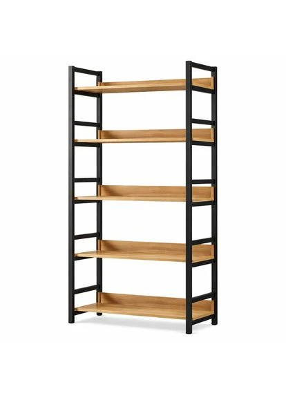 Стеллаж книжный RIAS G633A на 5 полок 60x30x143 см Black-Rosewood (3_08142) No Brand (395877939)