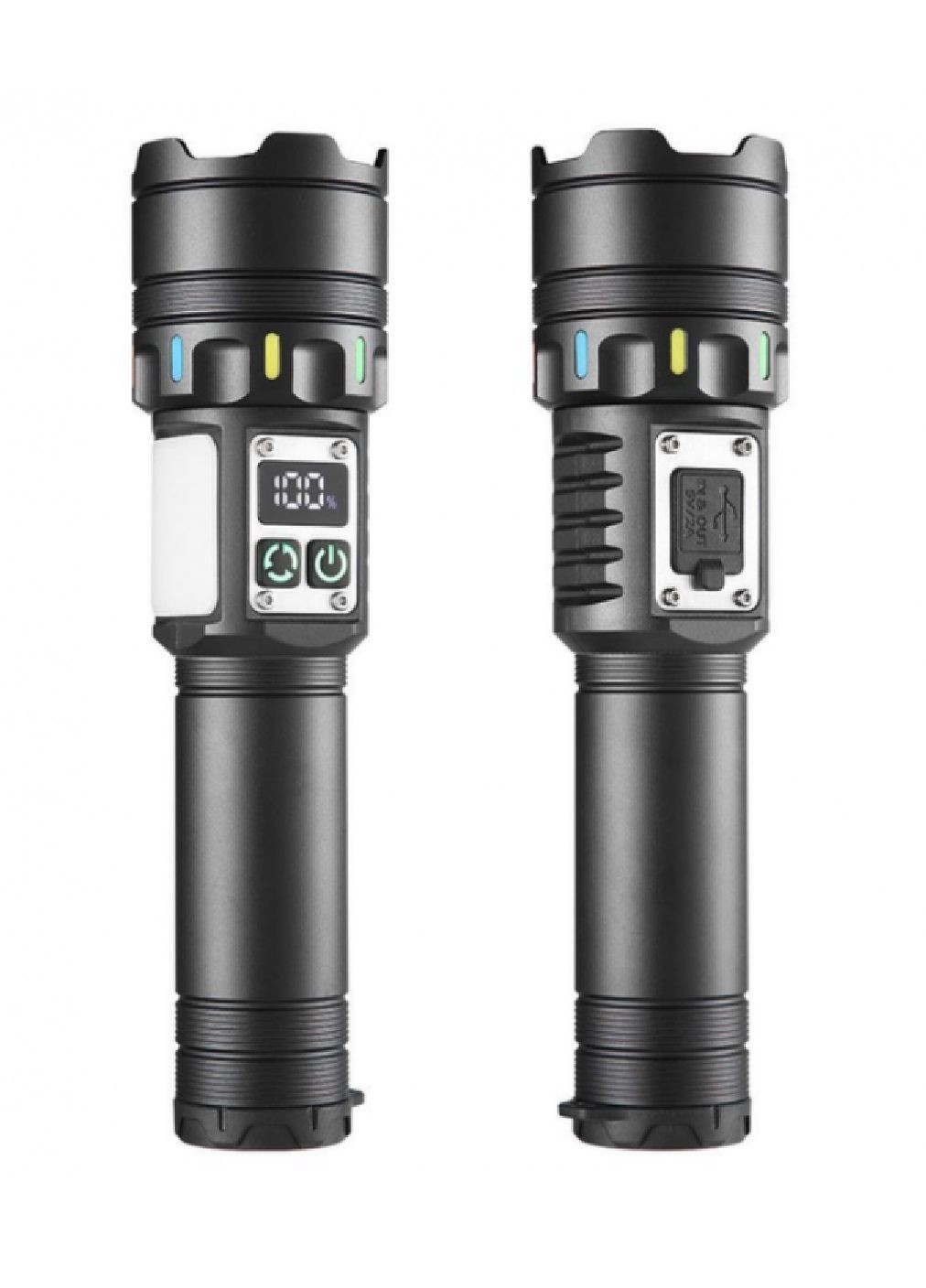 Ліхтар ручний акумуляторний з бічним світлом дисплеєм функцією Power Bank флуоресцентним забарвленням магнітом (482057-Prob) Unbranded (369980428)