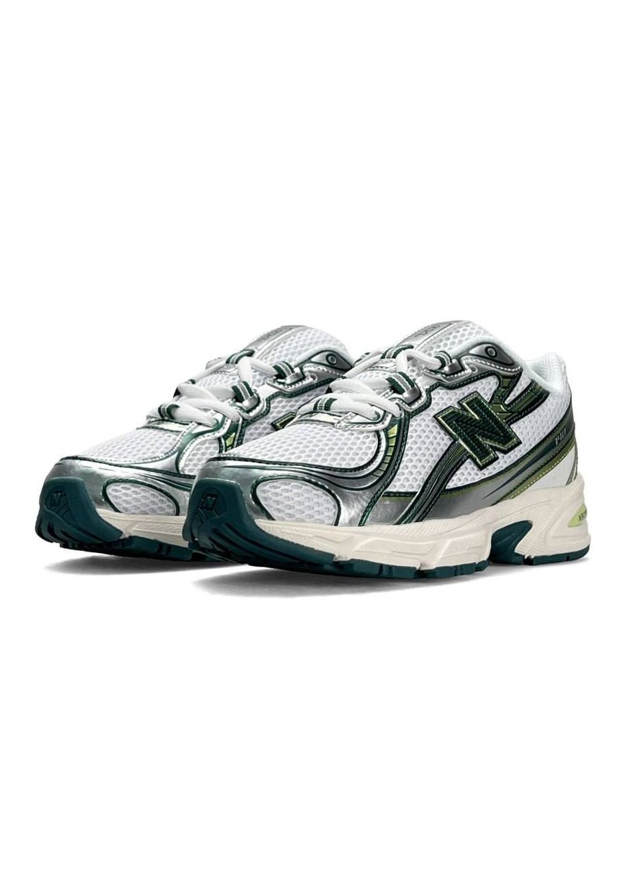 Кроссовки женские New Balance No Brand 740 White Silver Green белые демисезоны (346055181)
