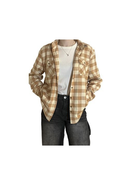 Сорочка жіноча фланелева в клітинку вільного крою No Brand (367583341)