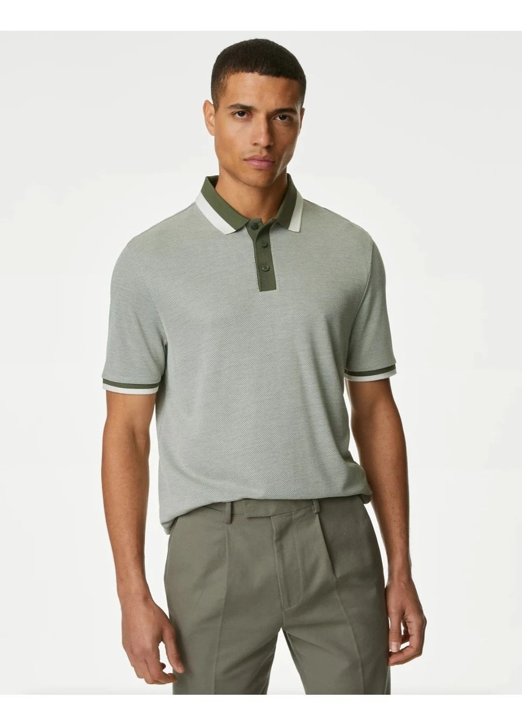 Зелена чоловіча футболка polo (57327) m зелена M&S