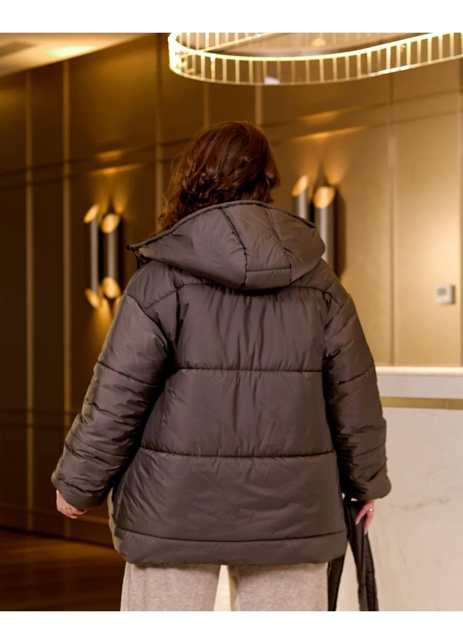 Коричневая демисезонная куртка женская тёплая Style Point